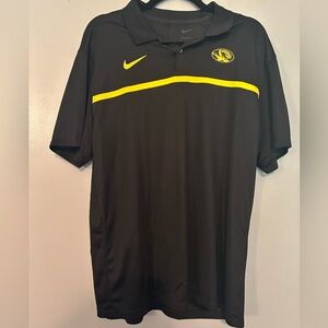 Nike Mizzou Men's Black and Yellow Polo Shirt- L